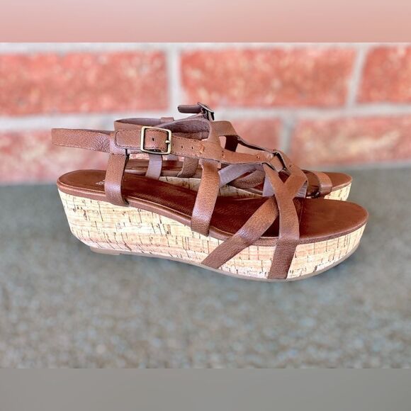 Eileen Fisher Array Cork Sandal Wedge Platform Size 7.5 - Picture 7 of 15